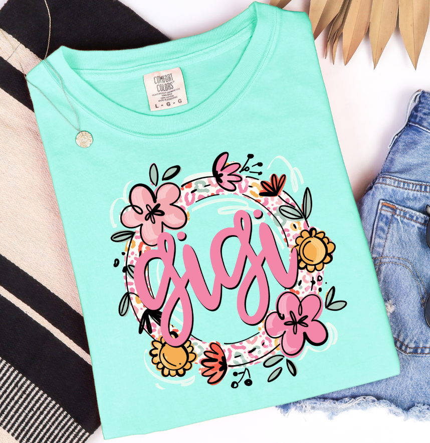 FLORAL & LEOPARD NAME FRAMES - DTF TRANSFER