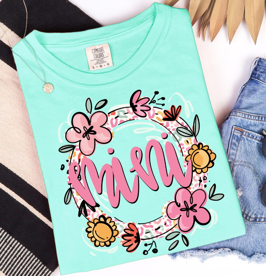 FLORAL & LEOPARD NAME FRAMES - DTF TRANSFER