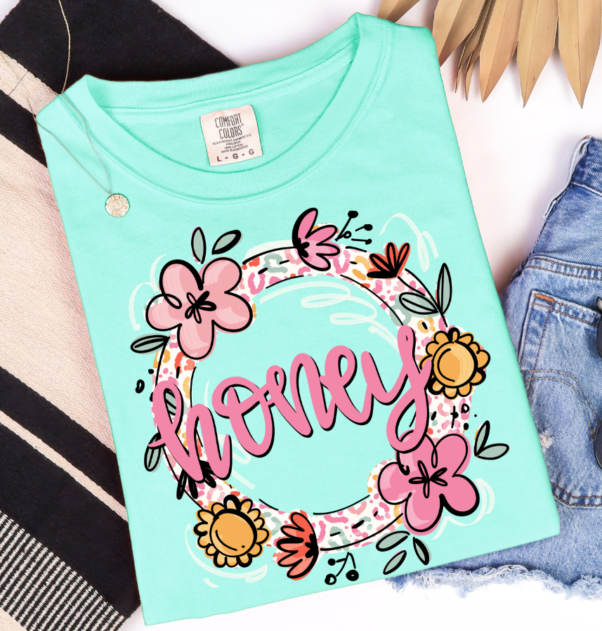 FLORAL & LEOPARD NAME FRAMES - DTF TRANSFER