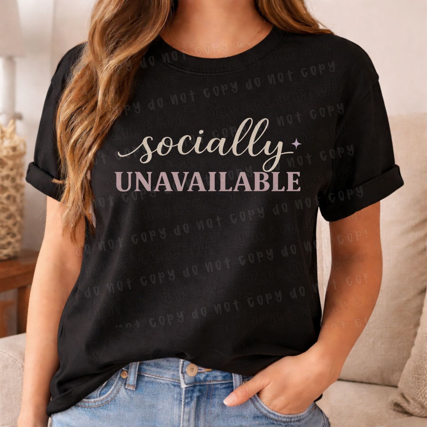 SOCIALLY UNAVAILABLE LIGHT - DTF TRANSFER