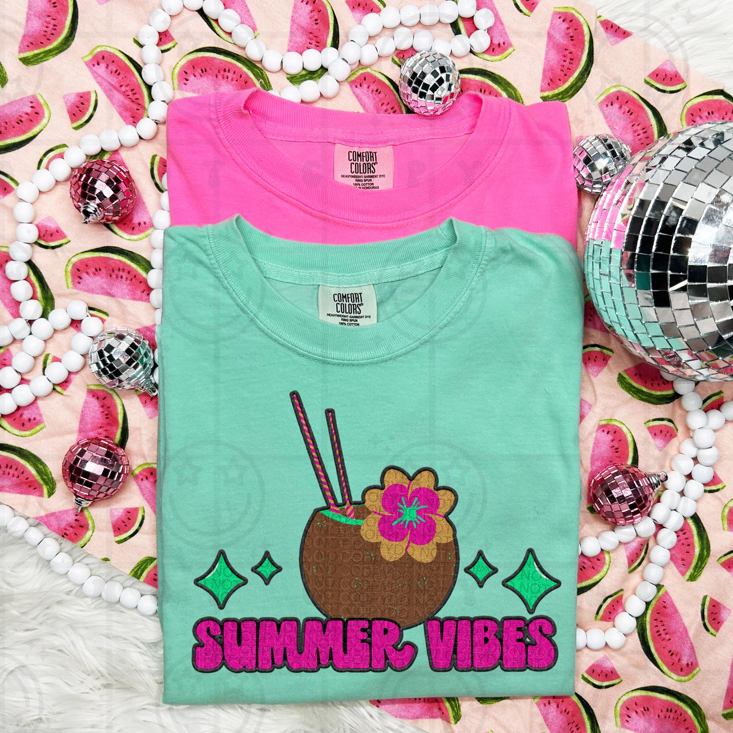SUMMER VIBES *FAUX EMBROIDERY* - DTF TRANSFER