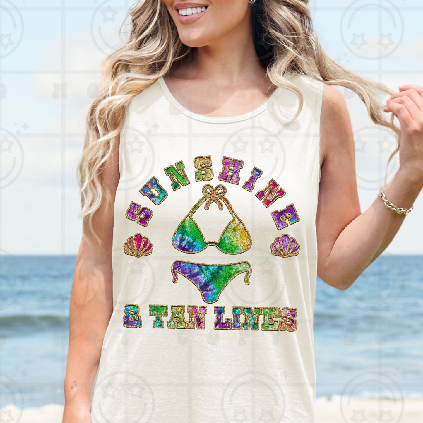 SUNSHINE & TAN LINES *FAUX EMBROIDERY* - DTF TRANSFER