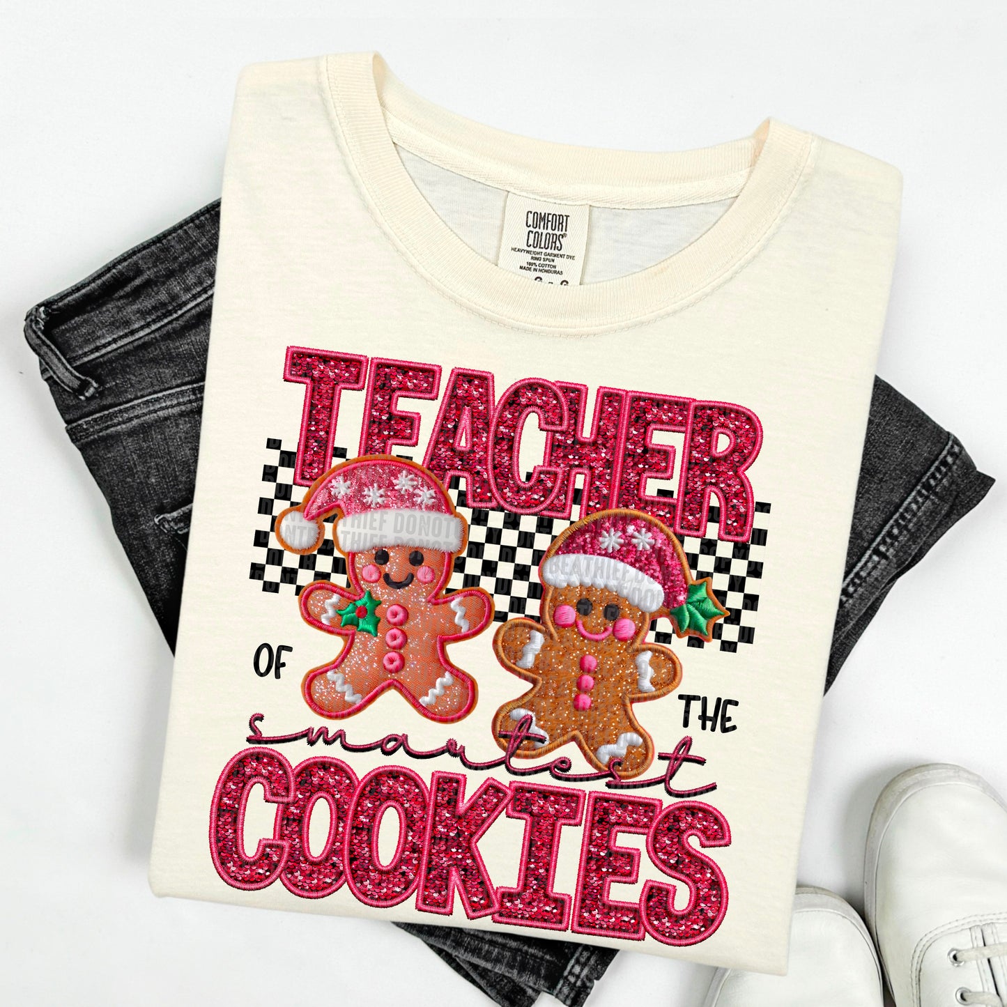TEACHER OF THE SMARTEST COOKIES - FAUX EMBROIDERY - DTF TRANSFER