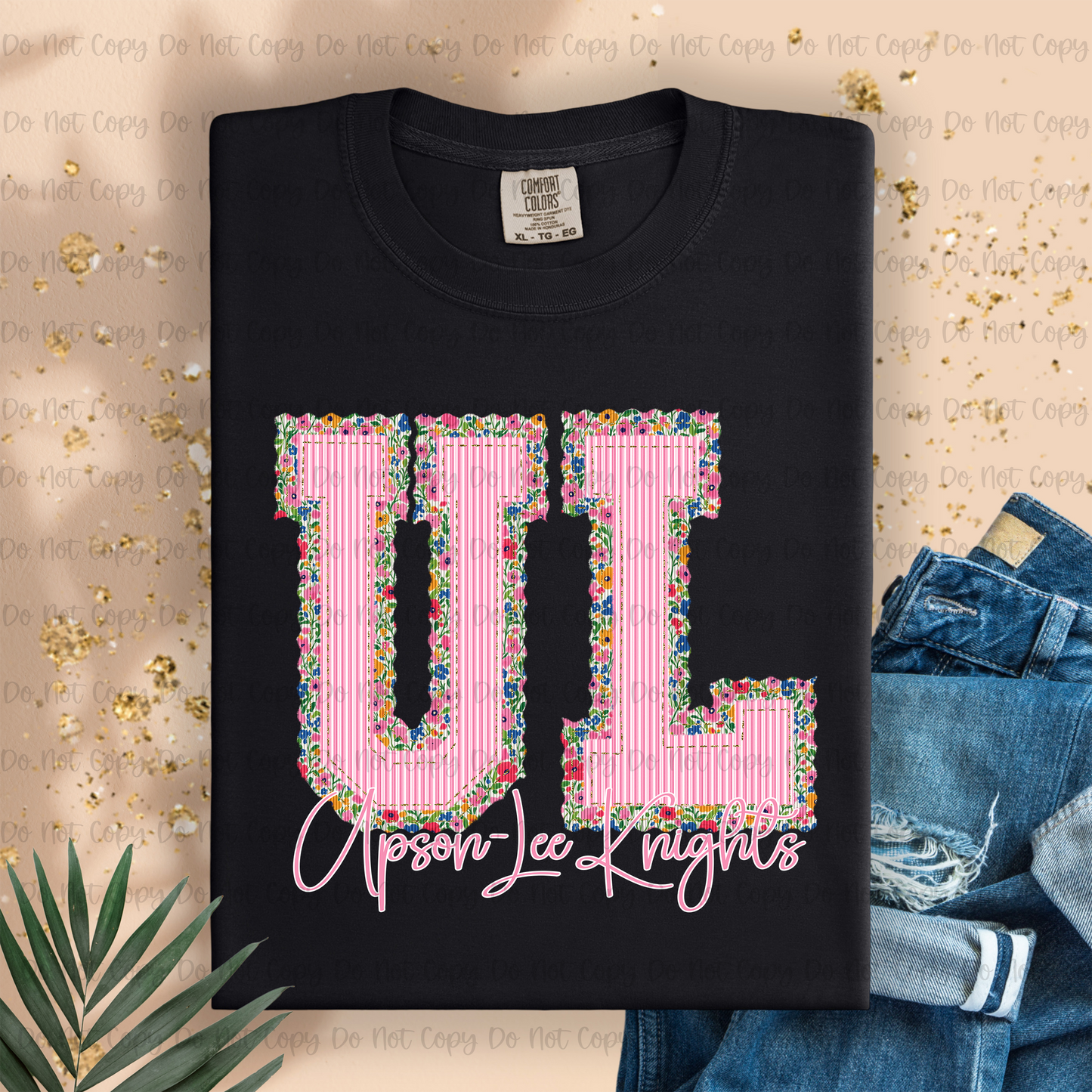 PREPPY FLORAL SCHOOL NAME & INITIALS - MOCKUP ONLY