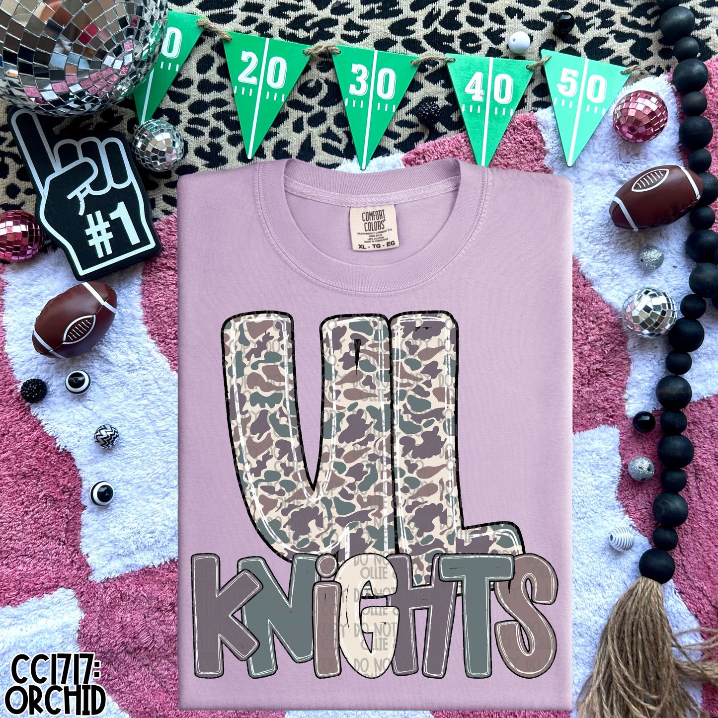 CAMO SCHOOL INITIALS W/ MASCOT - CUSTOM TRANSFER