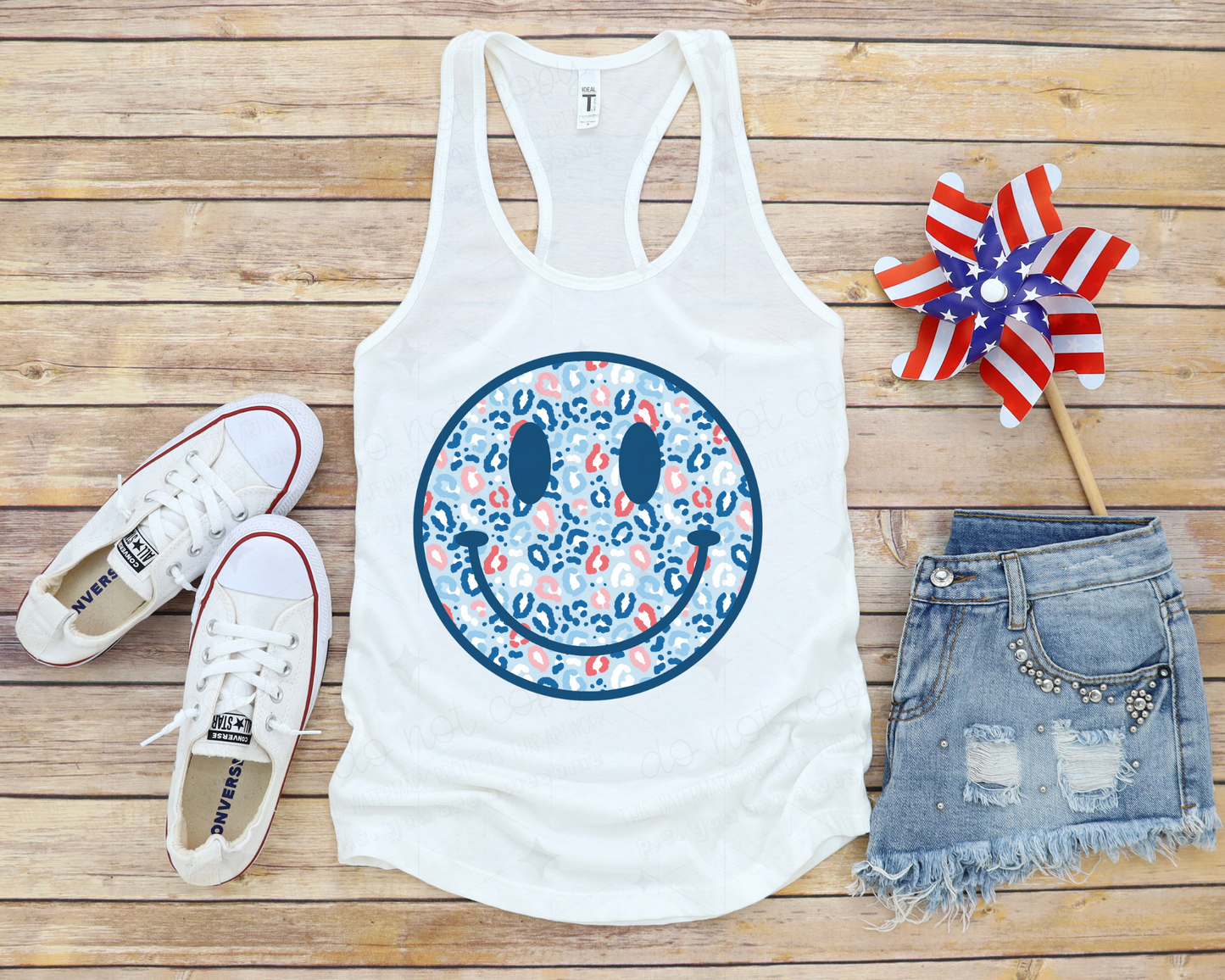 PATRIOTIC SMILEY - DTF TRANSFER
