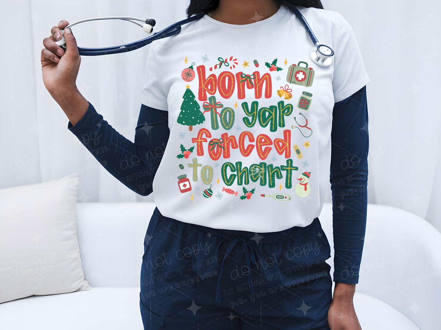 BORN TO YAP FORCED TO CHART - DTF TRANSFER