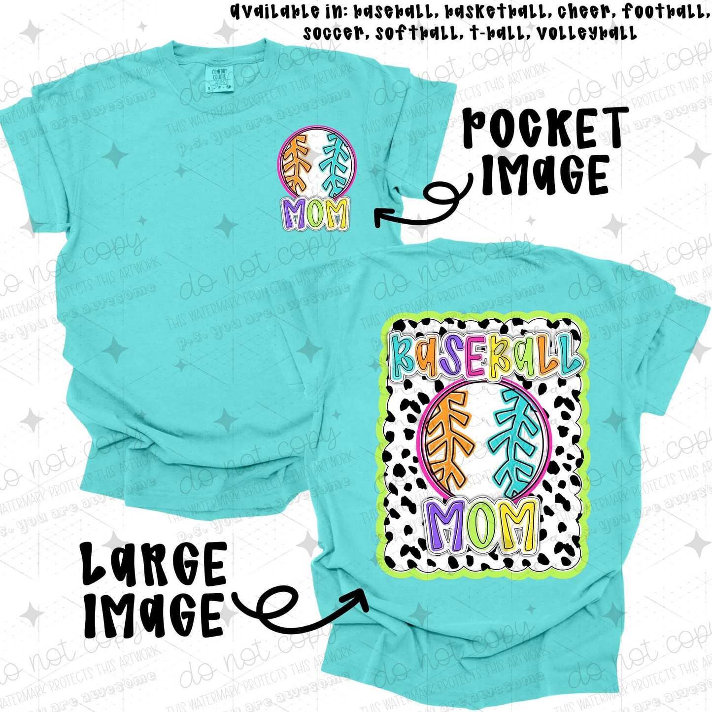 DOTTY SCALLOPED SPORTS FAMILY - FRONT+BACK - DTF TRANSFER