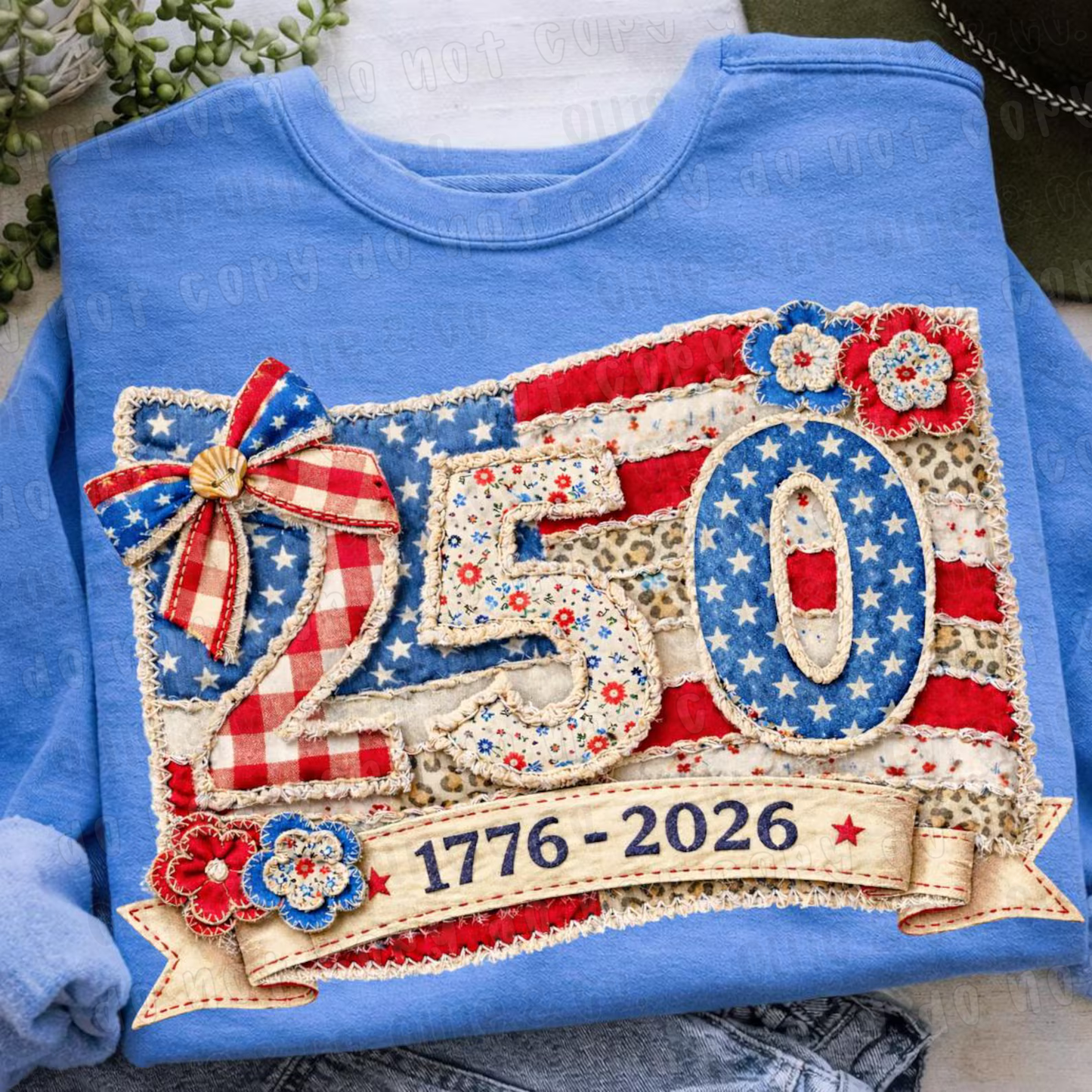 FAUX FLORAL PATCHWORK 250 YEARS - DTF TRANSFER