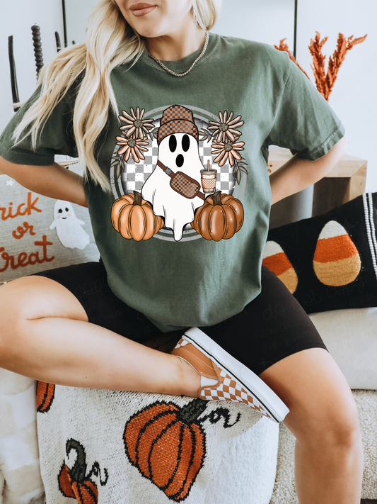 FALL CHECKERED GHOST - DTF TRANSFER