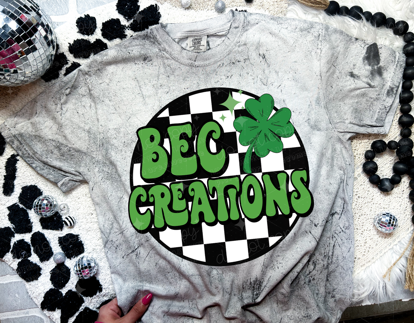 ST PATRICK'S DAY RETRO CHECKERED - BUSINESS NAMES - CUSTOM TRANSFERS