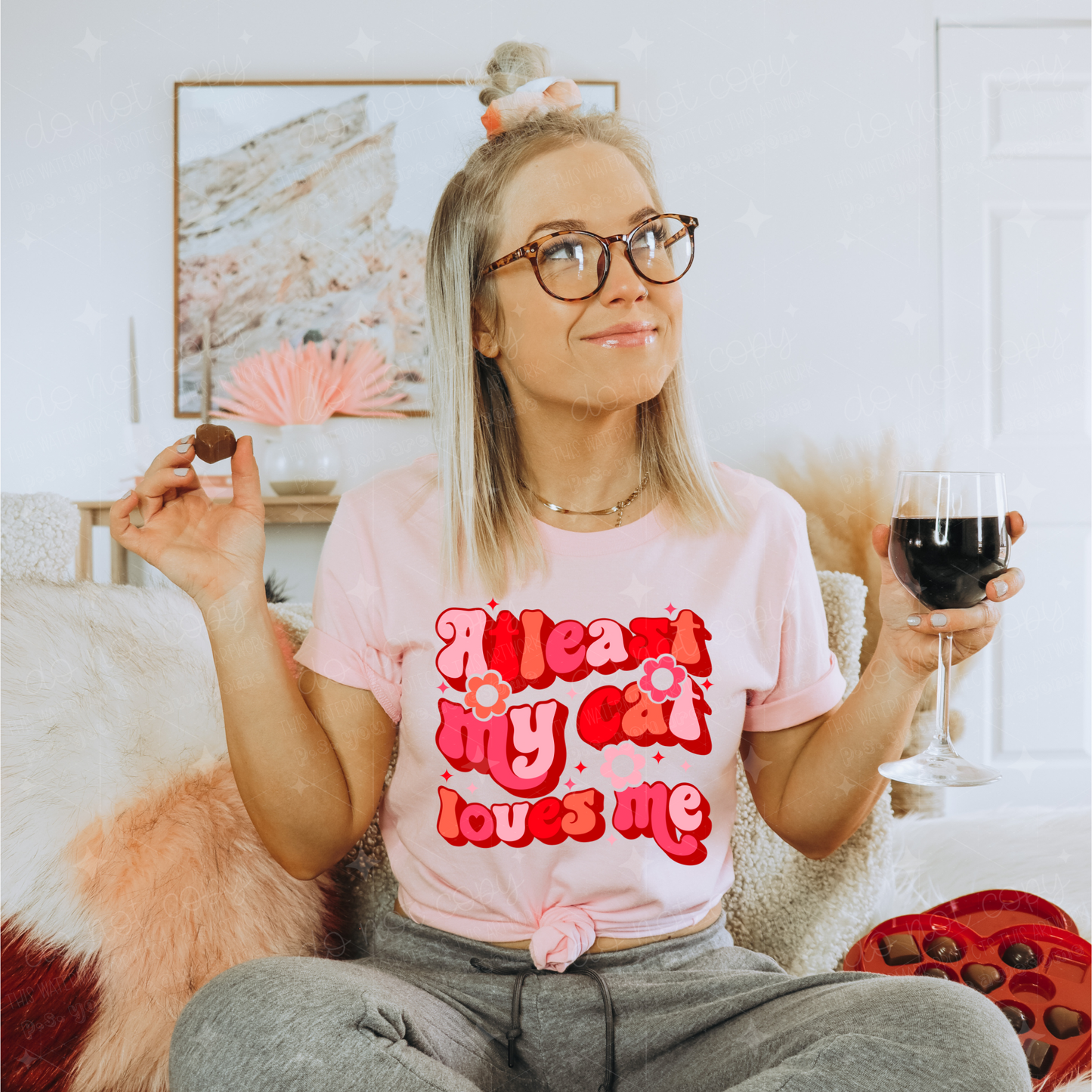 AT LEAST MY CAT LOVES ME - DTF TRANSFER