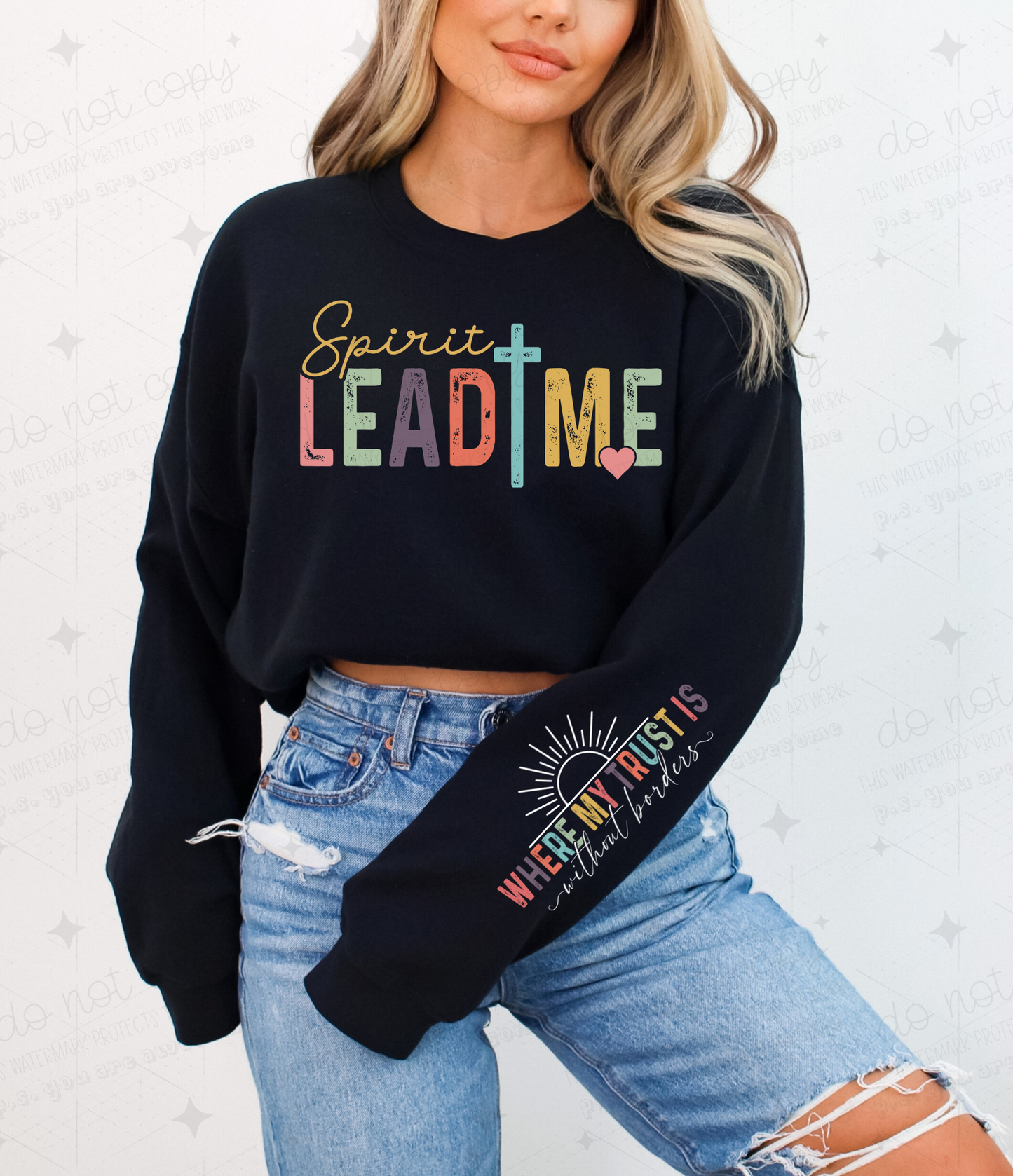 SPIRIT LEAD ME - FRONT+SLEEVE - DTF TRANSFER