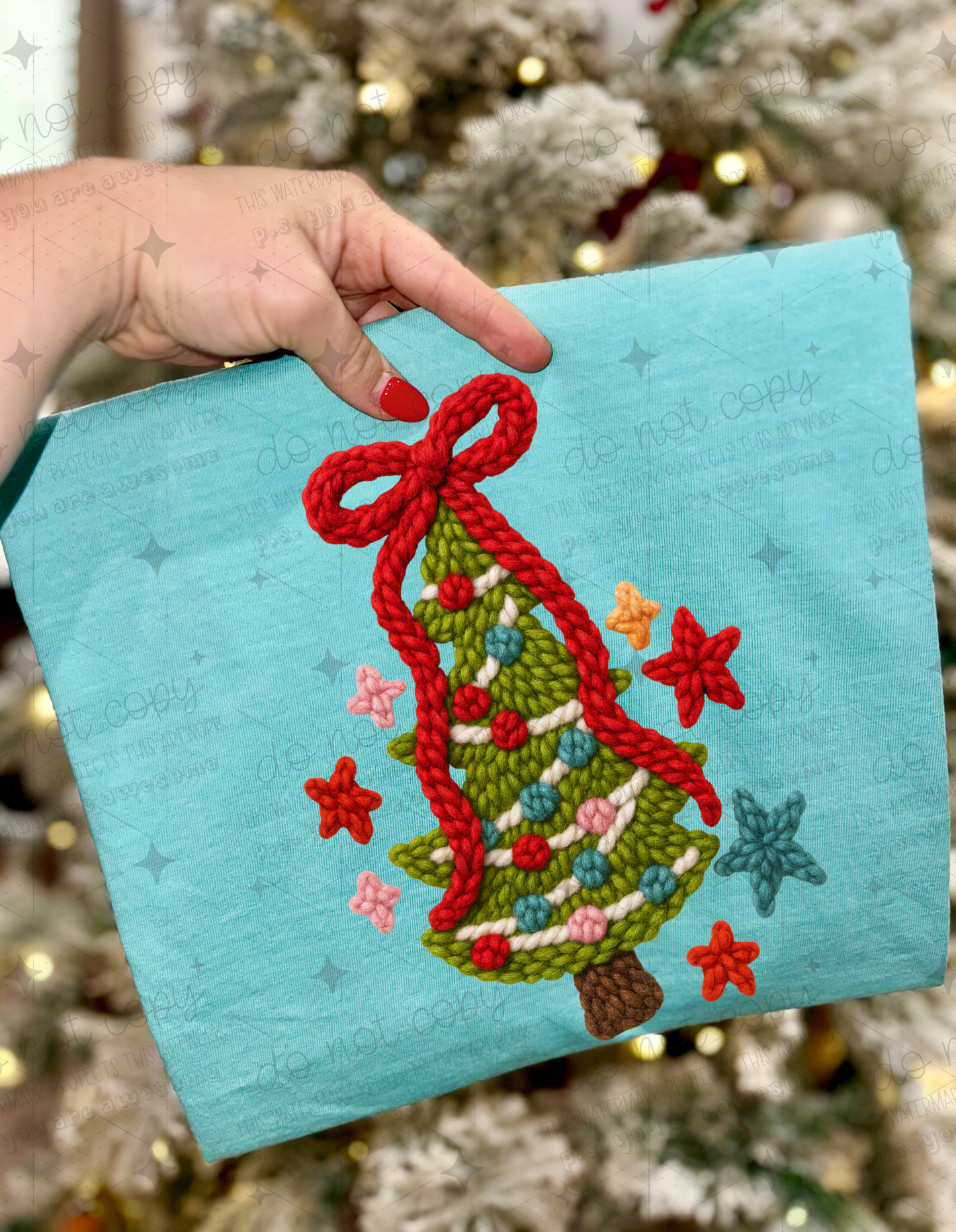 CHRISTMAS TREE - FAUX YARN - DTF TRANSFER