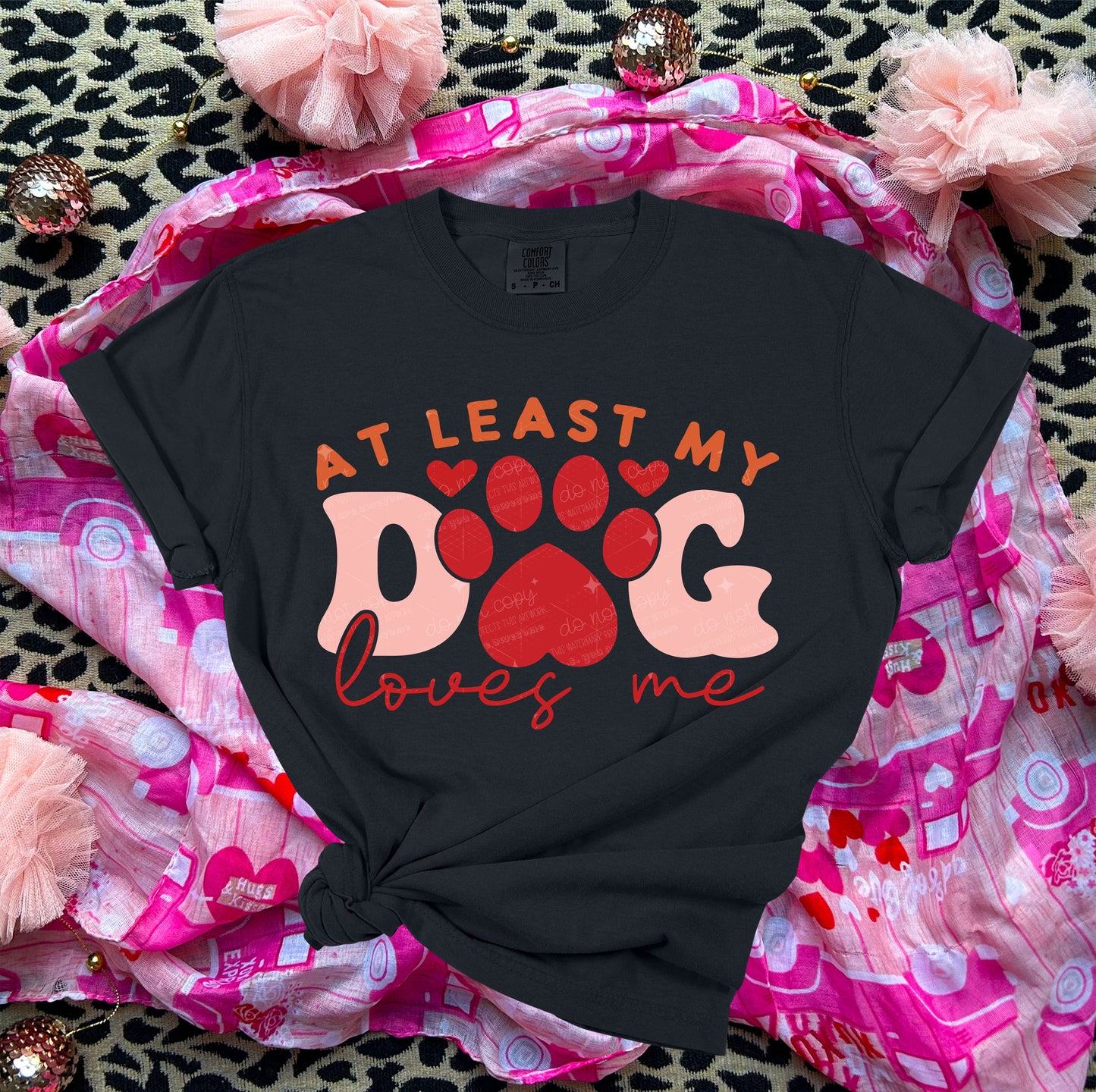 AT LEAST MY DOG LOVES ME - DTF TRANSFER