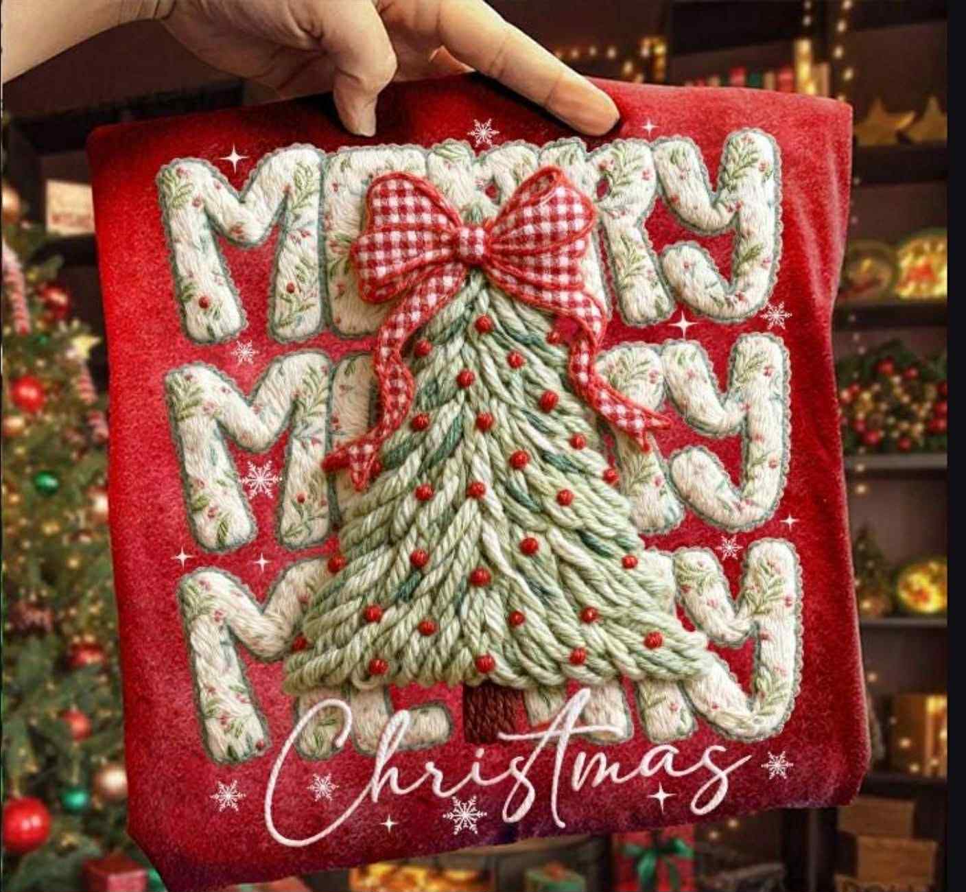 MERRY CHRISTMAS FAUX YARN - DTF TRANSFER
