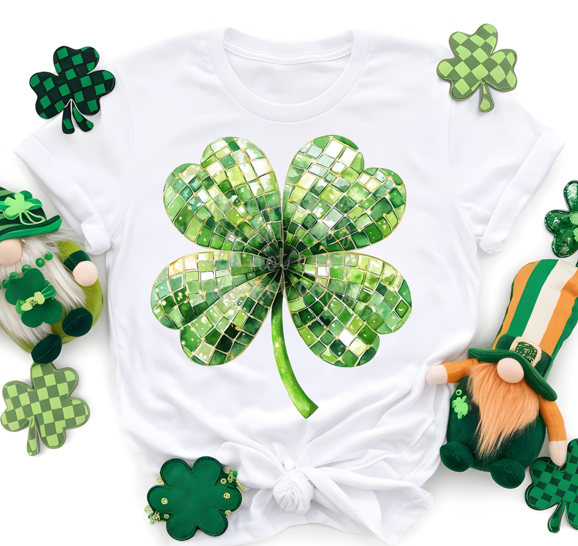 DISCO BALL SHAMROCK - DTF TRANSFER