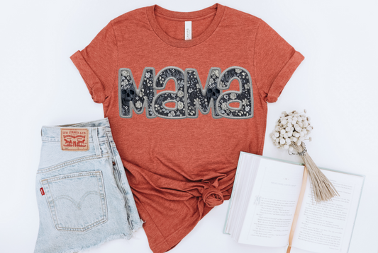 MAMA - FAUX EMBROIDERY - DTF TRANSFER