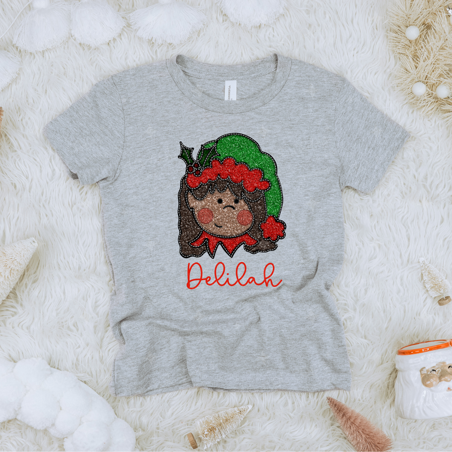 ELF W/ NAMES - FAUX GLITTER - CUSTOM TRANSFER