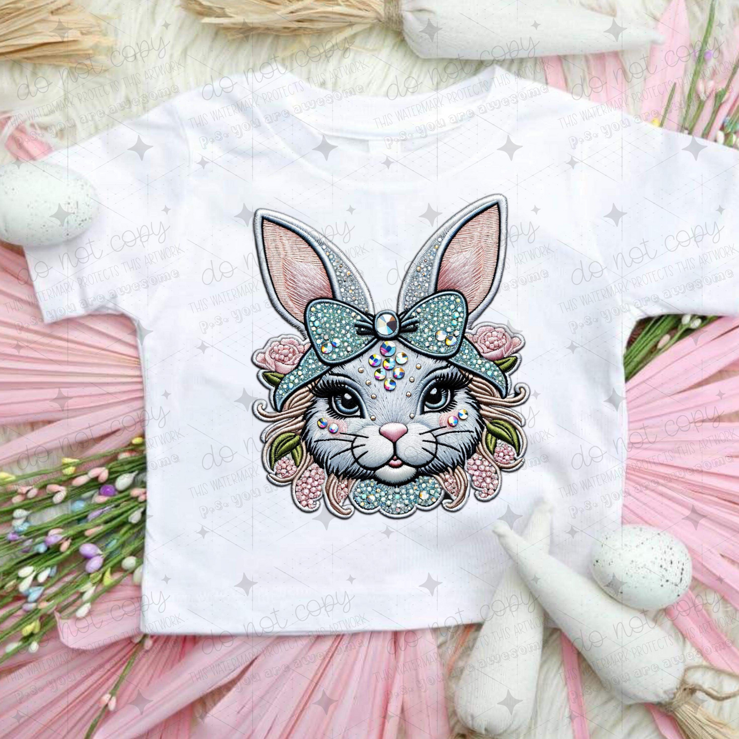 EASTER BUNNY *OLLIE & CO. EXCLUSIVE* - FAUX EMBROIDERY - DTF TRANSFER