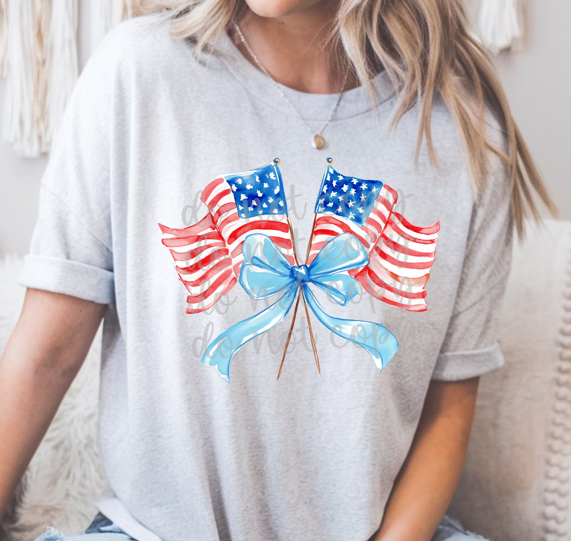 FLAGS WITH BOW - DTF TRANSFER