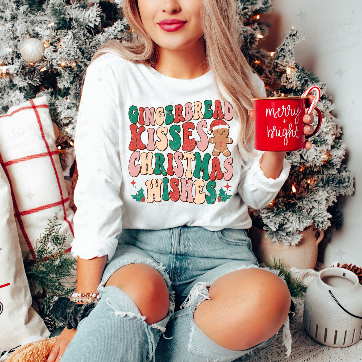 GINGERBREAD KISSES - DTF TRANSFER