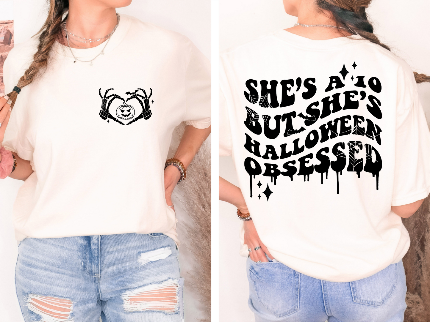 HALLOWEEN OBSESSED - FRONT+BACK - DTF TRANSFER