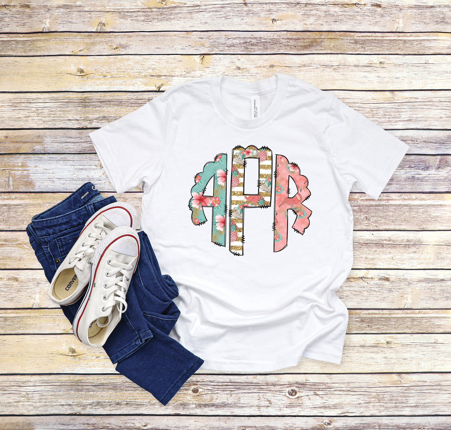 FLAMINGO MONOGRAM - CUSTOM TRANSFER