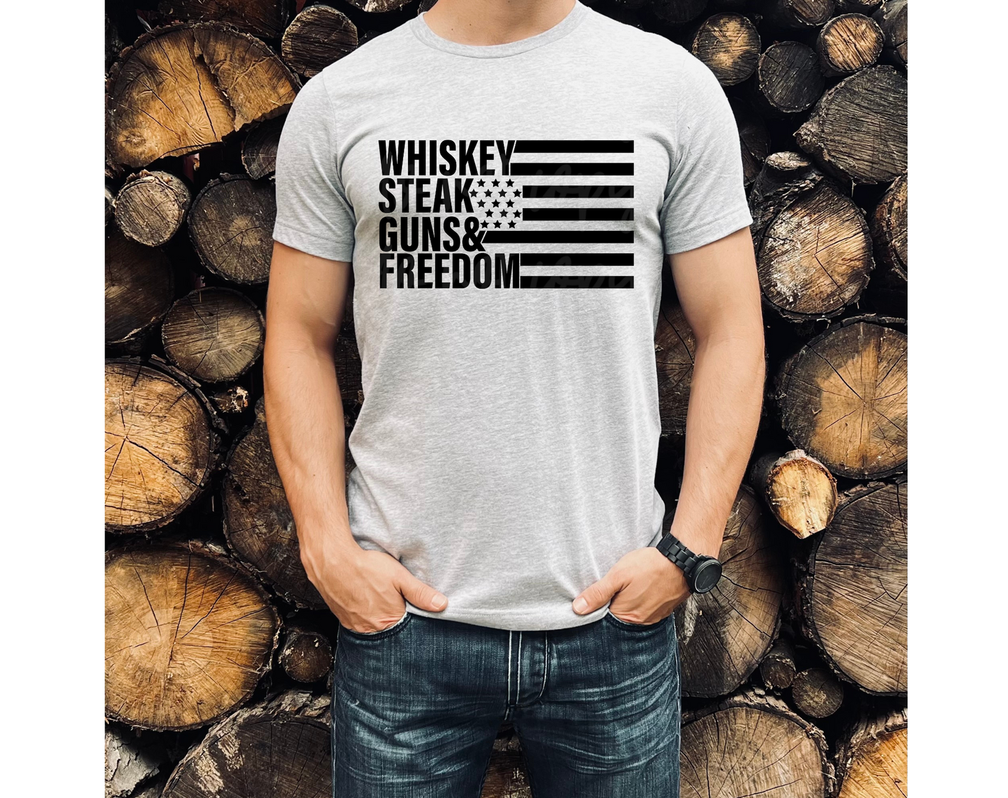 WHISKEY STEAK FREEDOM - DTF TRANSFER