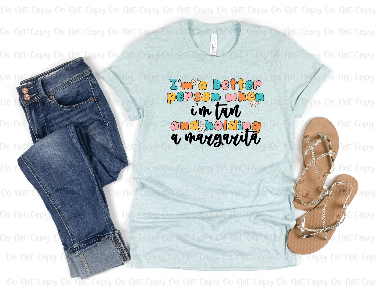 TAN AND HOLDING A MARGARITA - DTF TRANSFER