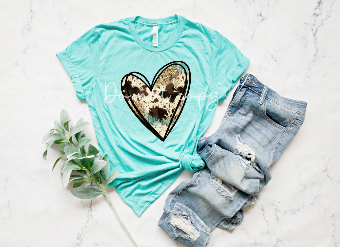 COWHIDE HEART - DTF TRANSFER