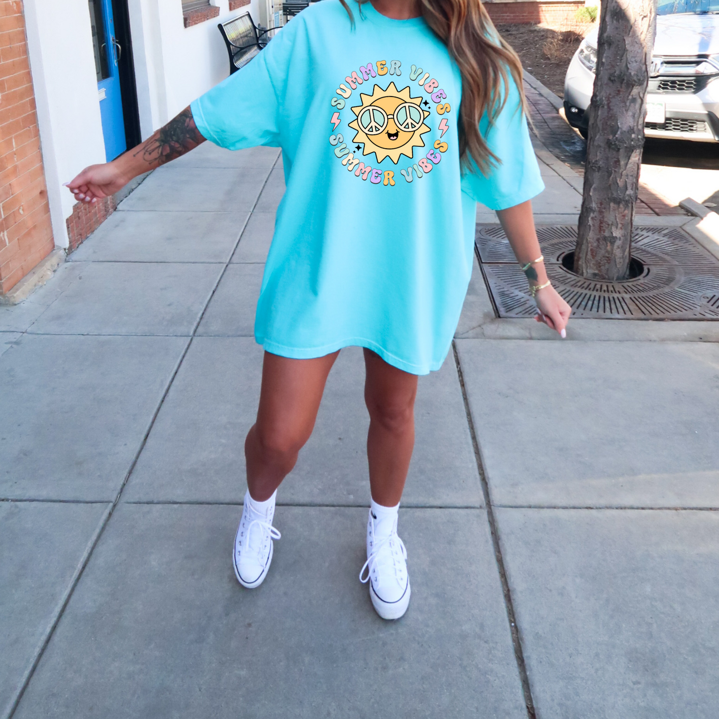 SUMMER VIBES SMILEY - DTF TRANSFER