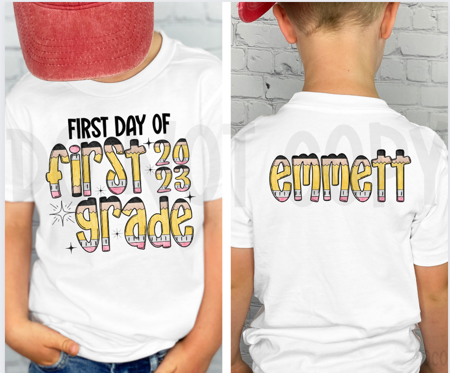 First day of Grade with names on back