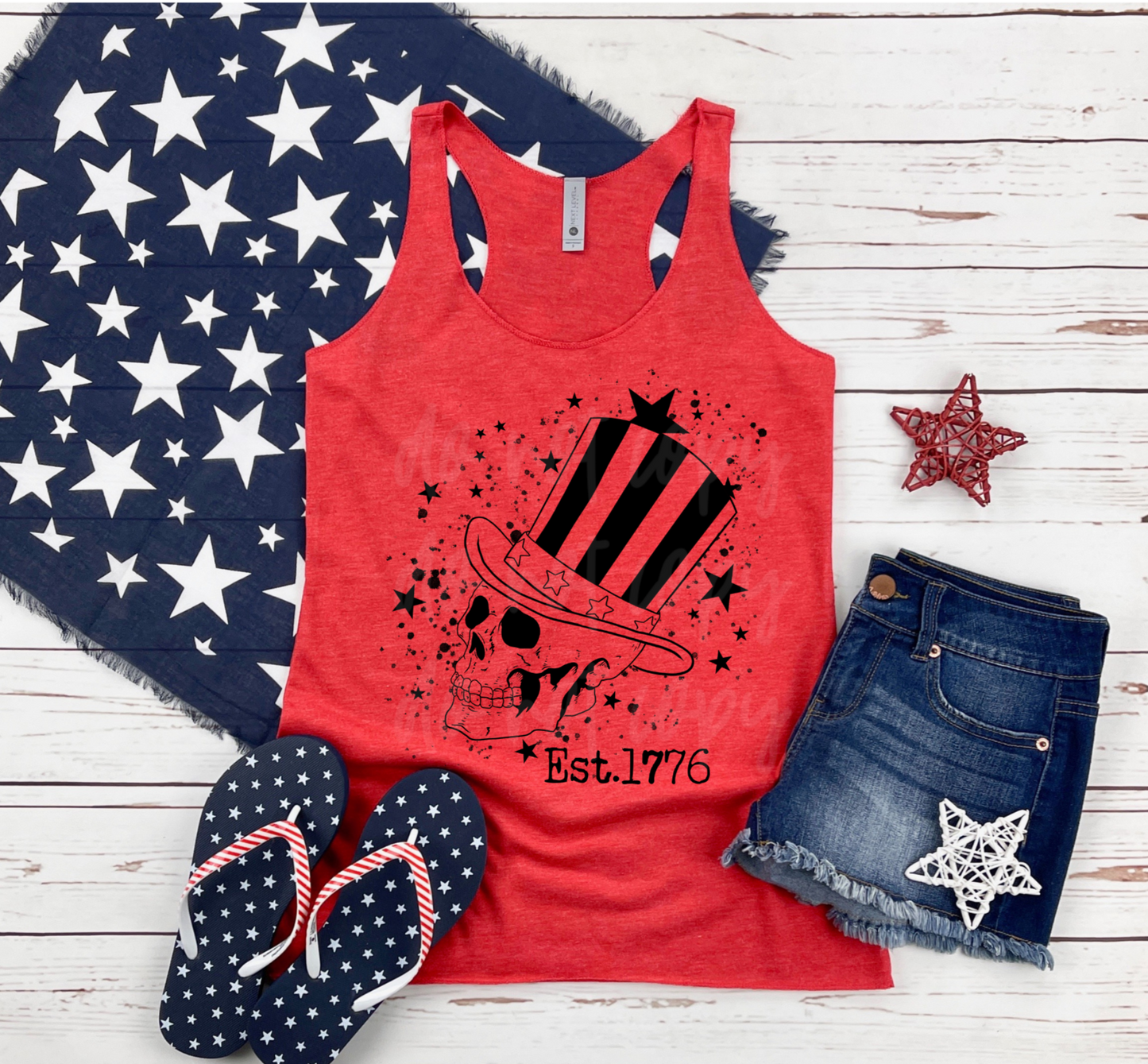 PATRIOTIC SKELETON - DTF TRANSFER