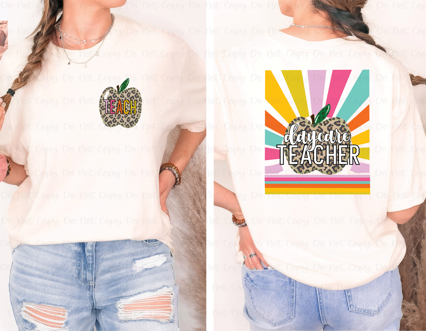 LEOPARD APPLE TEACHER - DTF TRANSFER
