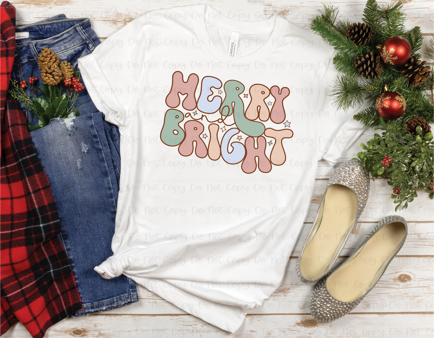 MERRY AND BRIGHT - DTF TRANSFER