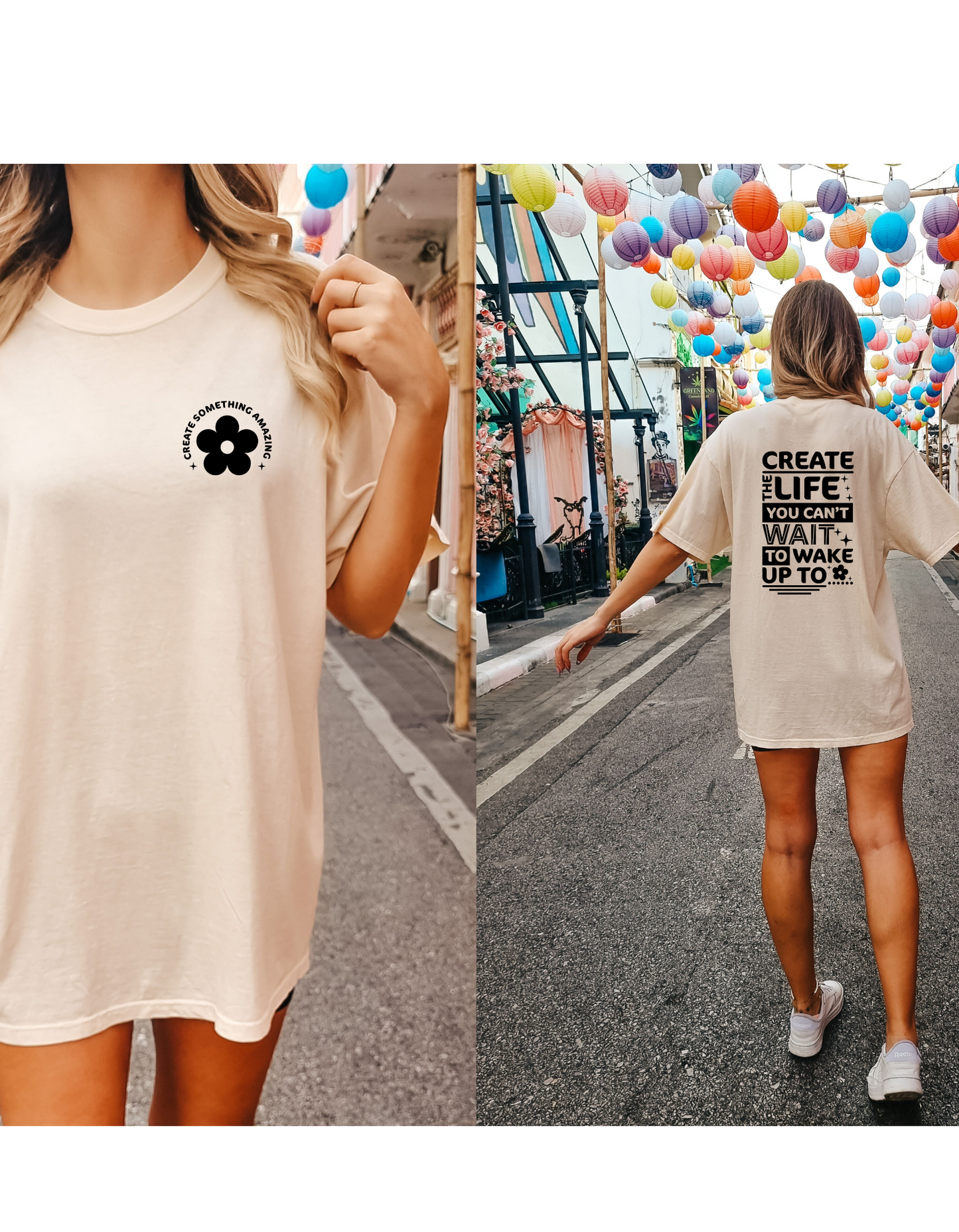 CREATE THE LIFE - FRONT+BACK - DTF TRANSFER