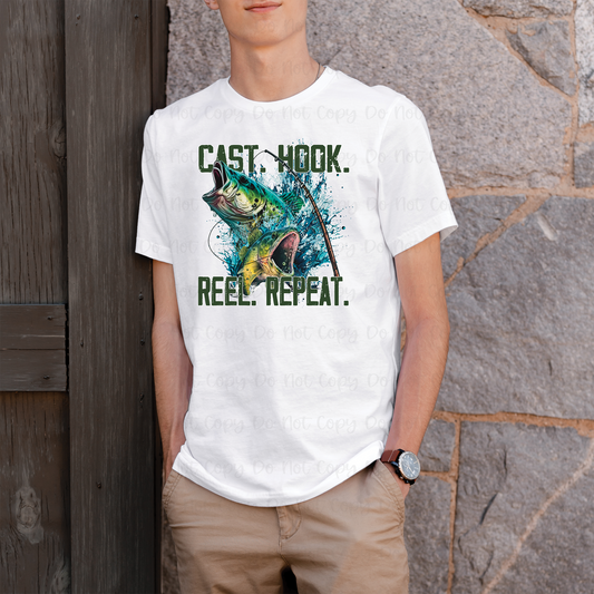 CAST HOOK REEL REPEAT - DTF TRANSFER