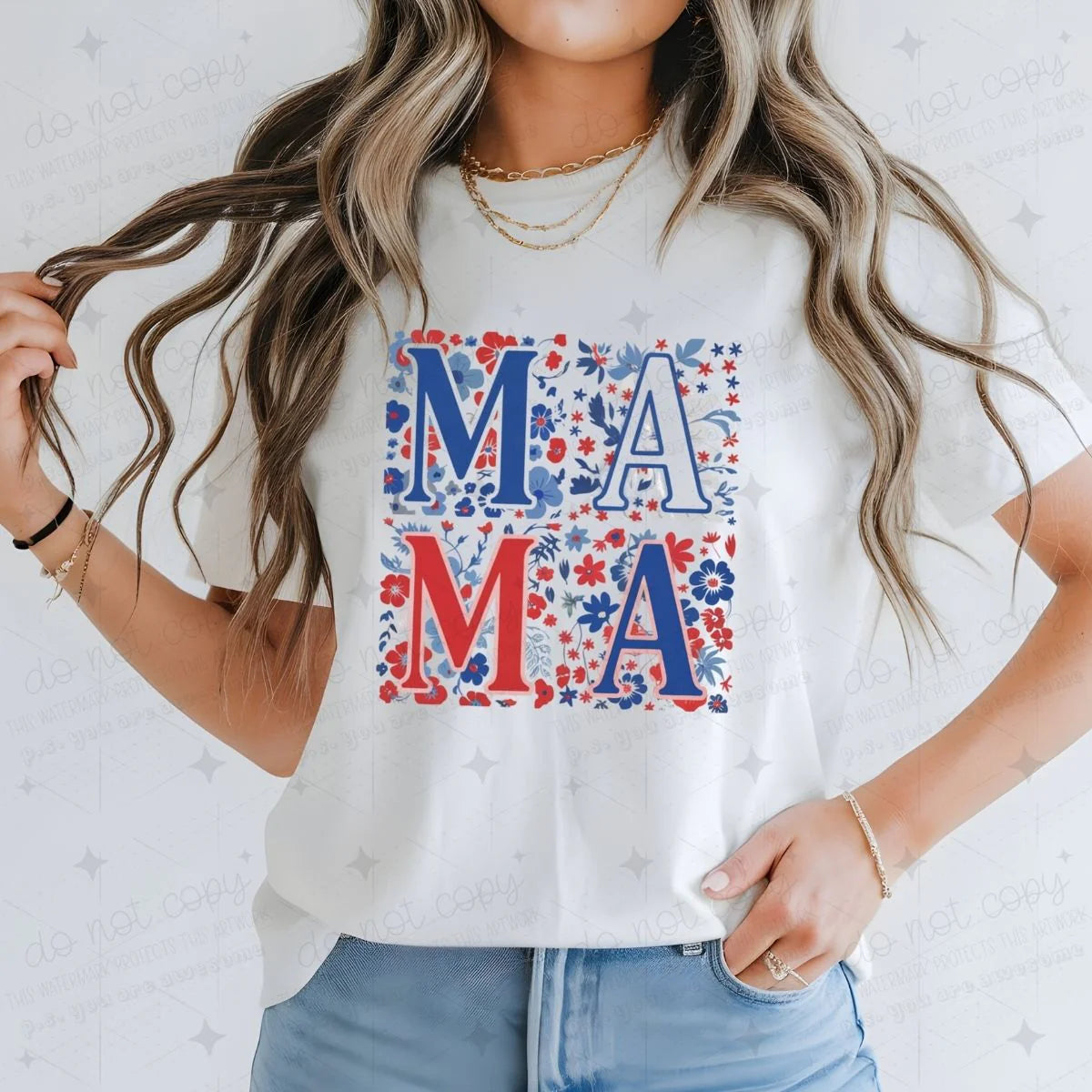 AMERICANA MAMA- COMPLETED TEE