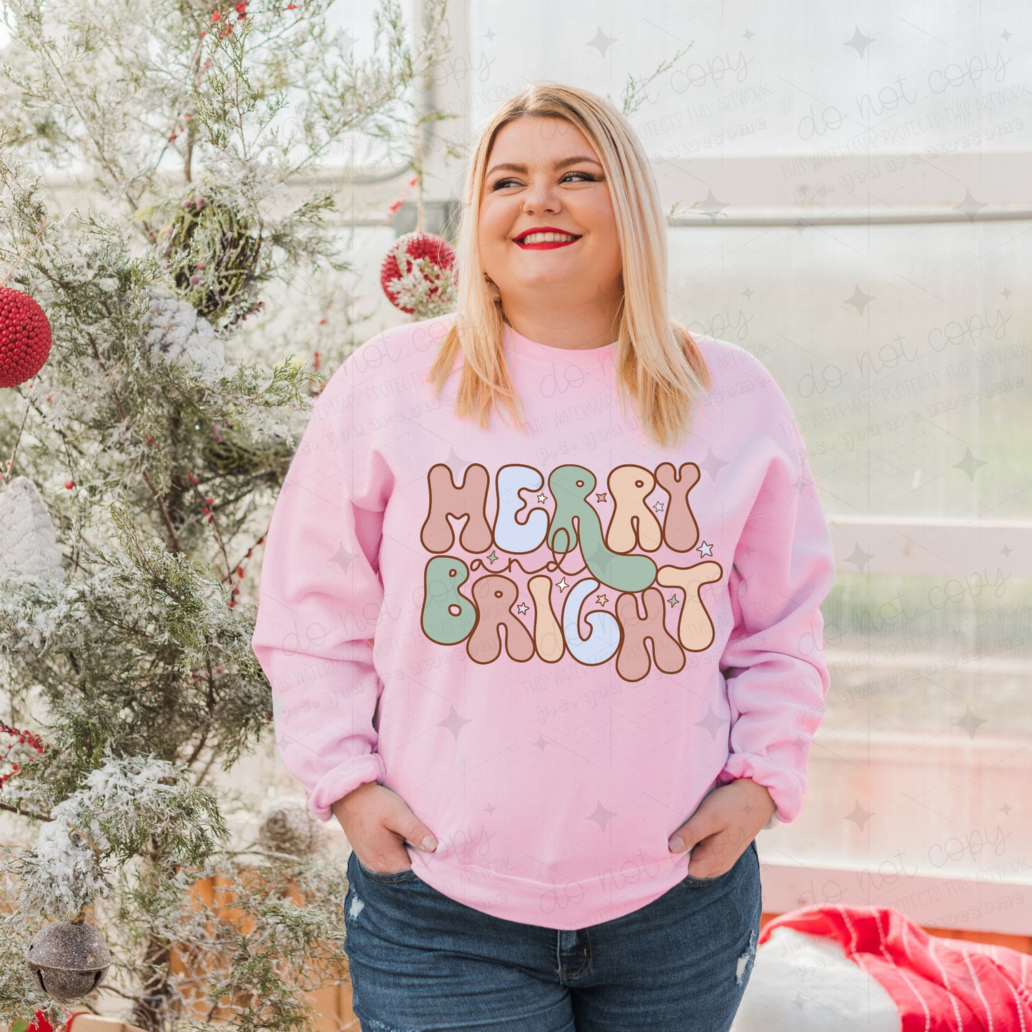 MERRY AND BRIGHT - DTF TRANSFER