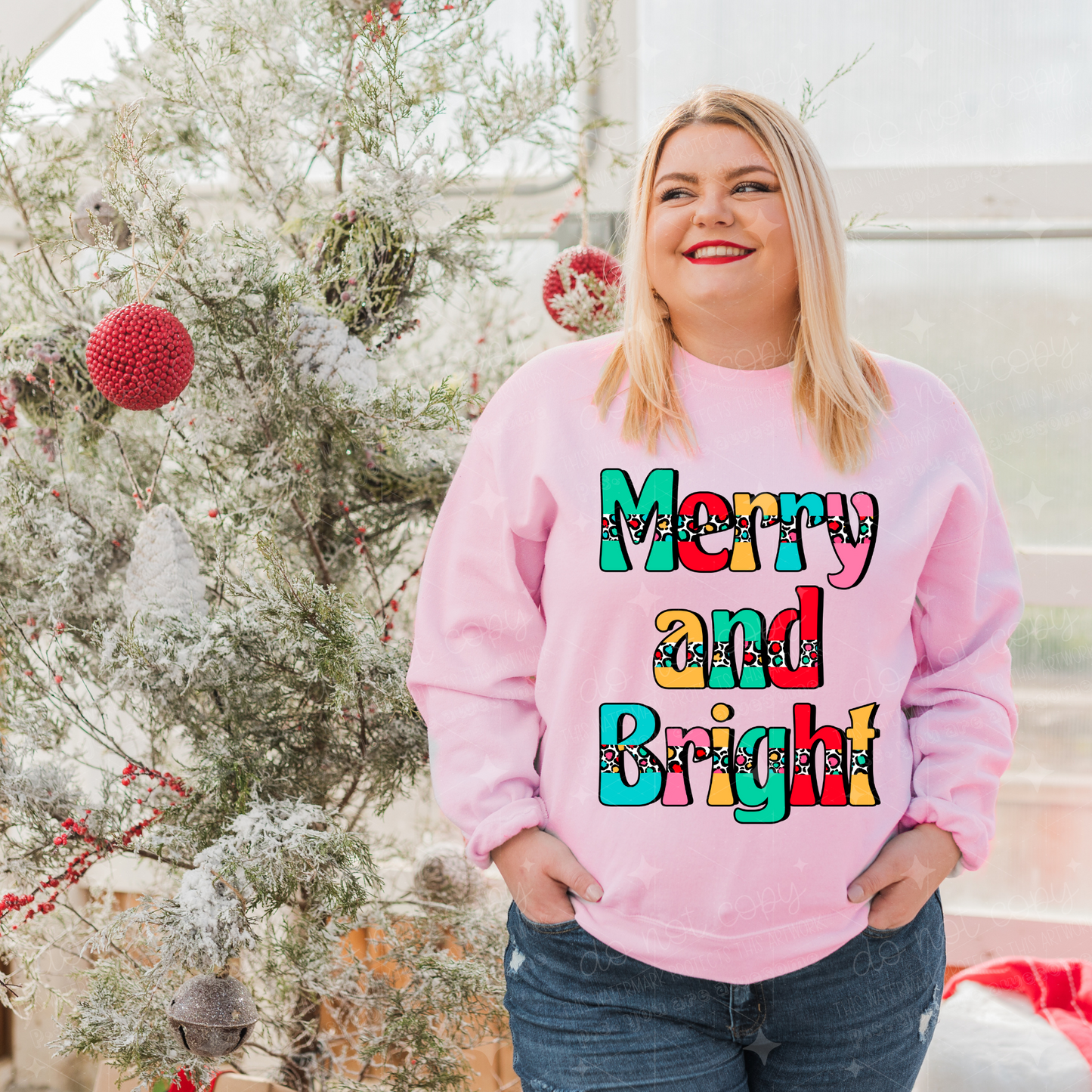 MERRY AND BRIGHT - DTF TRANSFER