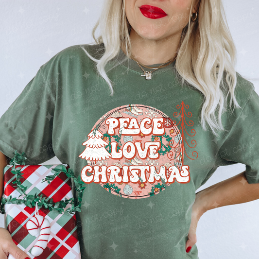 PEACE LOVE CHRISTMAS - DTF TRANSFER