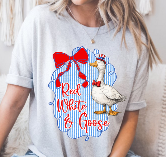 RED WHITE AND GOOSE - DTF TRANSFER