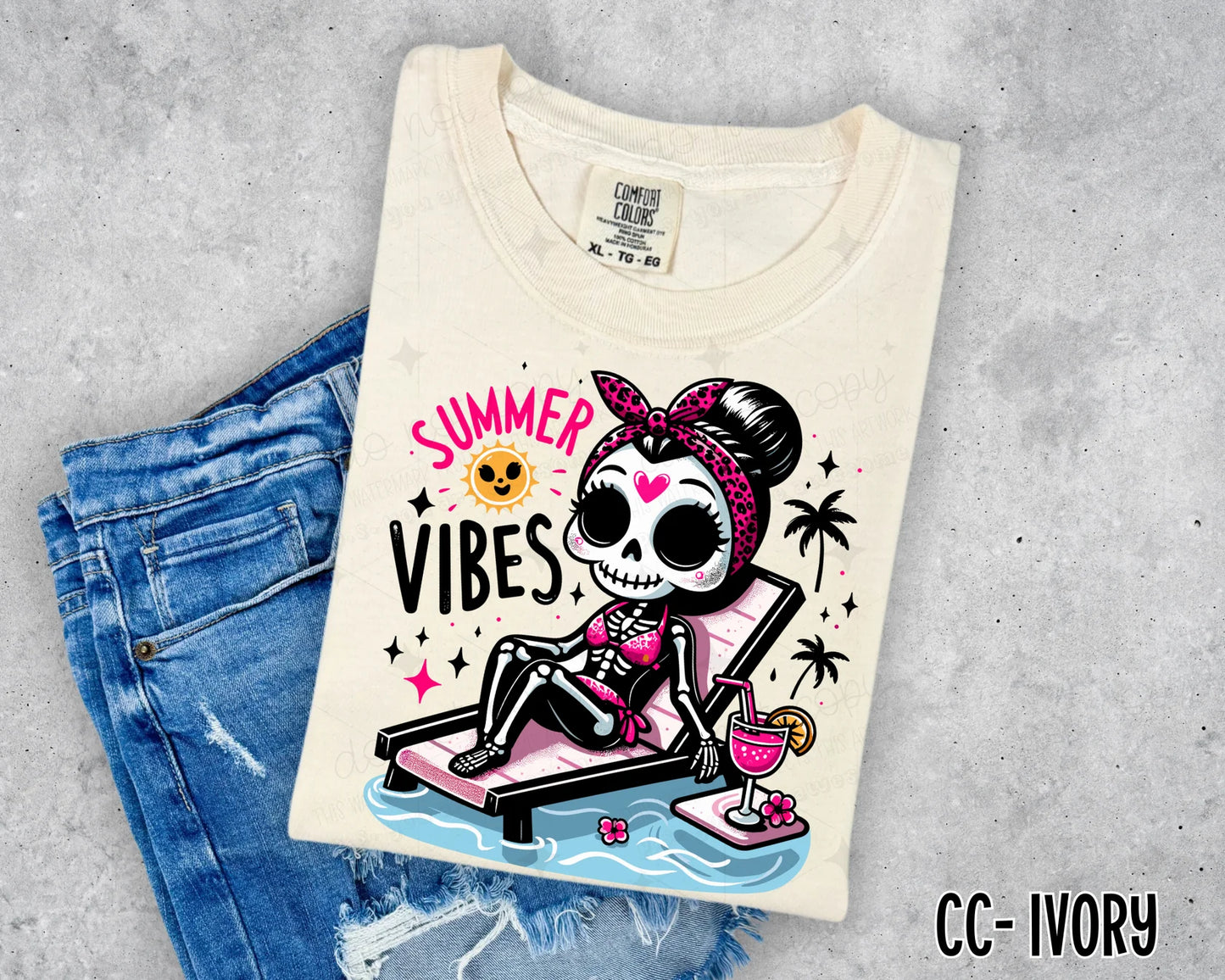 SUMMER VIBES SKELLIE - DTF TRANSFER