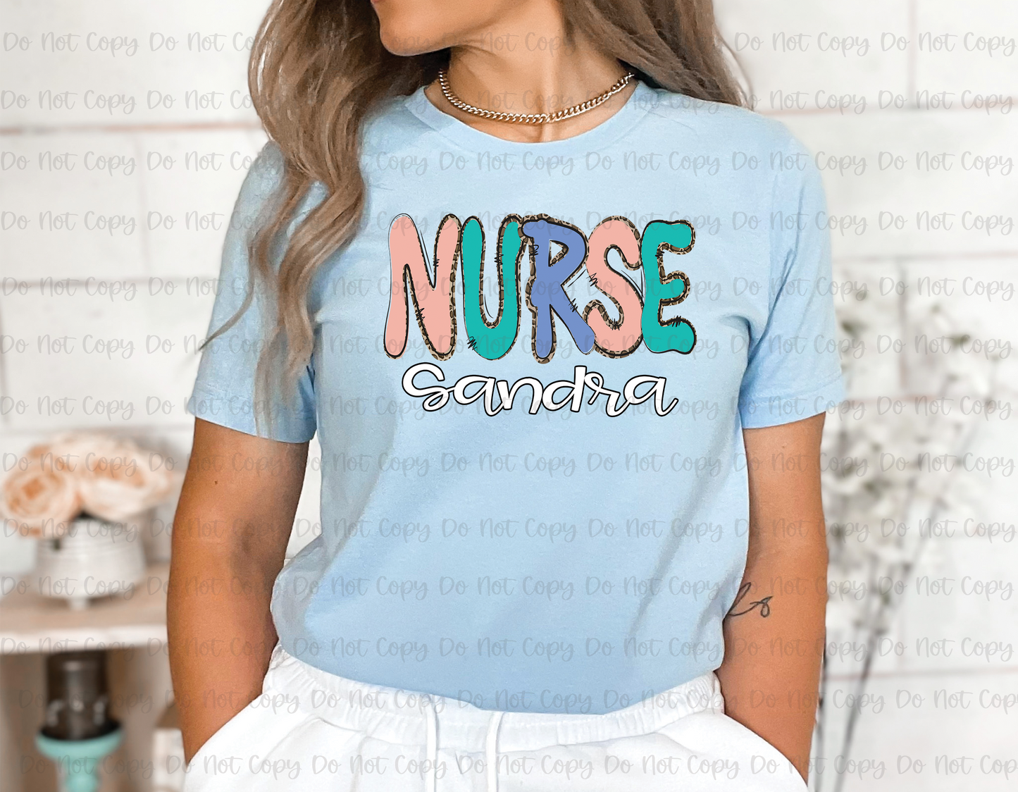 LEOPARD NURSE W/ NAME - CUSTOM TRANSFER