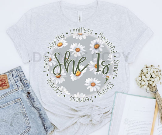 SHE IS - DTF TRANSFER