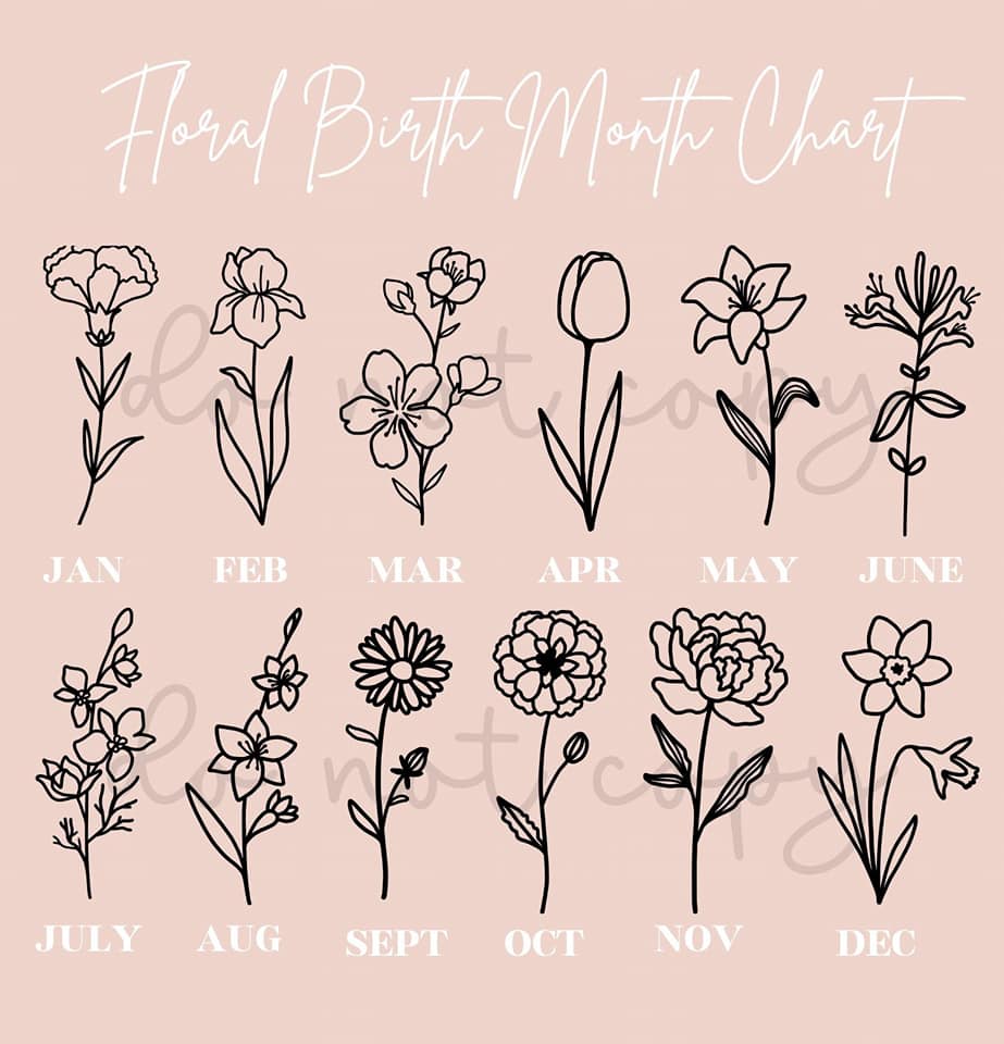 TITLE W/ BIRTH FLOWERS - CUSTOM TRANSFER