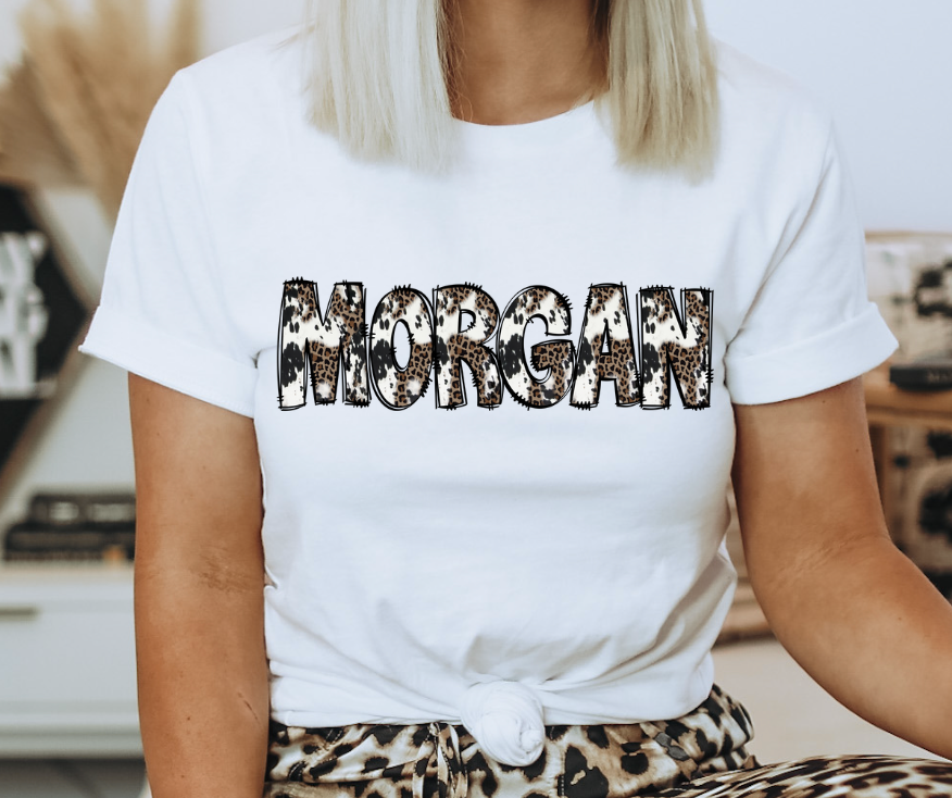 COWHIDE LEOPARD NAMES - CUSTOM TRANSFER