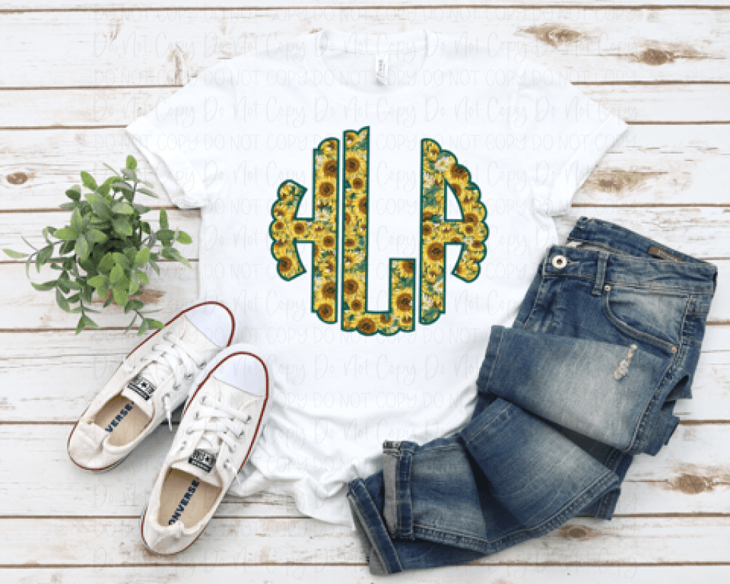 Full Sunflower Monogram (Shown In 12 Inch Monogram)