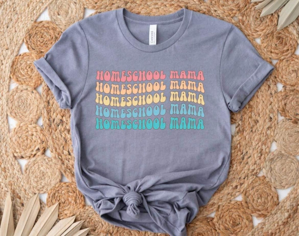 Homeschool Mama Retro Stacked